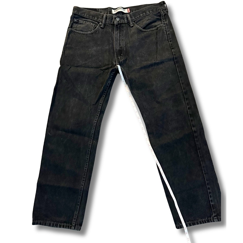 Levi's 505 Men's Jeans 34x29 Straight Leg Faded Black Denim Regular Fit Pants - Picture 8 of 14
